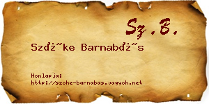 Szőke Barnabás névjegykártya