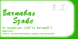 barnabas szoke business card